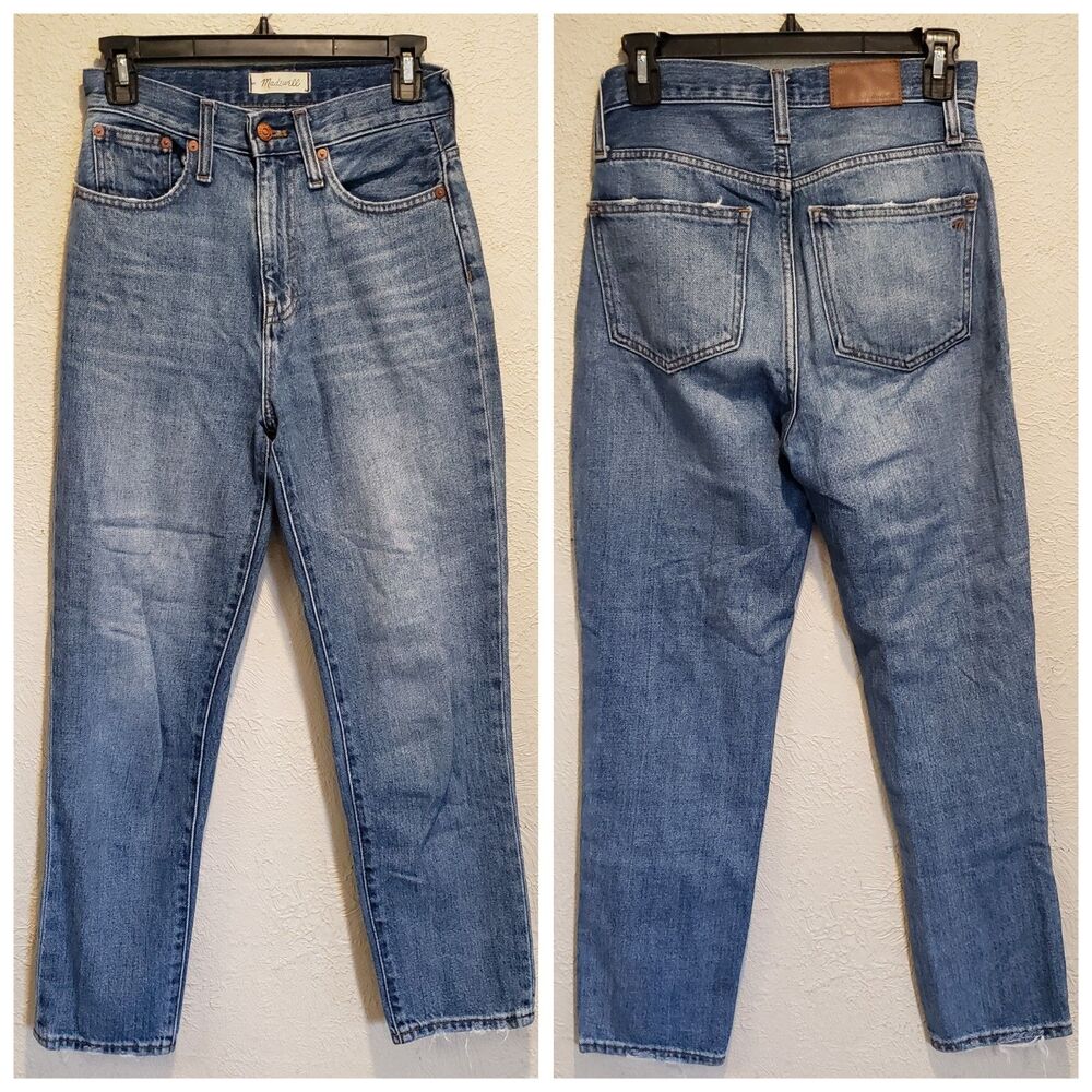 Madewell The Mom Jean Women’s Size 23 High Rise Tapered Blue Denim Jeans